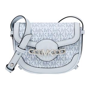 MICHAEL KORS Кожаная седельная сумка через плечо кроссбоди очень маленькая женская светло-голубая Hally Cow