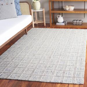 Ковер SAFAVIEH, 153 x 244 см, коллекции Ebony - Blue & Grey, ручной работы из шерсти, идеально для гостиной, спальни, столовой (EBN119M-5)