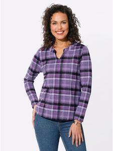 Рубашка с длинными рукавами в клетку цвета лаванды и экрю WITT WEIDEN