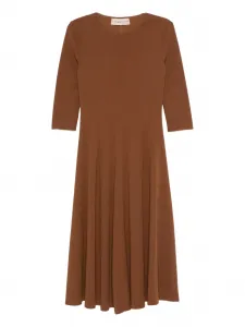 Платье Asia с расклешенным кроем и рукавами три четверти Blanca Vita, коричневый
