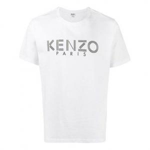 Футболка KENZO Cotton logo Printing Short Sleeve T-Shirt 'White Black', белый