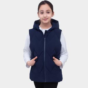 Стеганый пуховый жилет Rokka&Rolla для девочек, украшенный ромбами, темно-синий