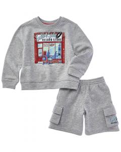 Scotch & Soda комплект из флисовой толстовки и шорт 2 в 1, серый