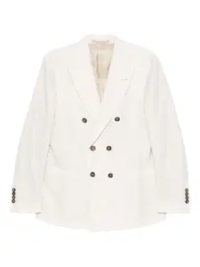 Двубортный блейзер Eleventy, нейтральный