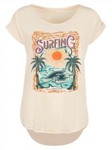 Удлиненная футболка F2 Surfers Sunset Summer Vibes в цвете Whitesand f2