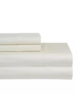 Комплекты простыней из однотонного хлопкового сатина плотностью 400 нитей Pointehaven, слоновая кость