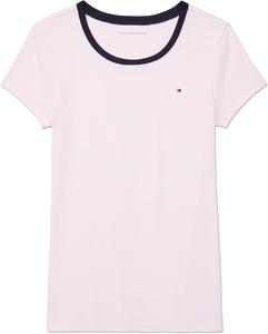 Женская однотонная футболка Tommy Hilfiger с открытым вырезом, Light Pink