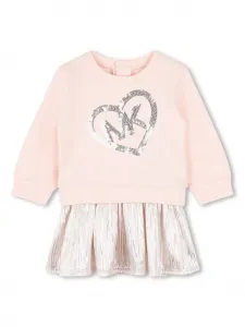 Платье с вышитым логотипом Michael Kors Kids, розовый