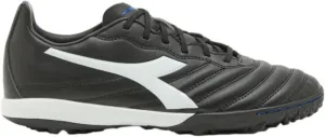 Футбольные бутсы Diadora Brasil Elite Turf - водоотталкивающий Suprellsoft, противоскользящая подкладка из ПУ на пятке, точки гибкости на стельке, высококачественное исполнение, черный/белый/синий