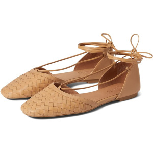 Балетки Madewell The Celina Lace-Up Flat in Woven Leather, цвет Earthen Sand