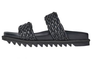 Плетеные кожаные шлепанцы DRIES VAN NOTEN, черные