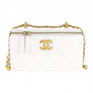 Сумка-коробка из телячьей кожи, через плечо, кроссбоди женская белая CHANEL