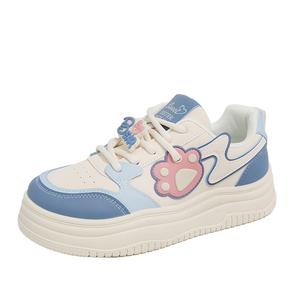 TONYBEAR Женские устойчивые к истиранию низкие скейтерские туфли Beige Blue, цвет Beige Blue