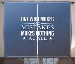 Мотивирующая деревенская штора ABAKUHAUS, ценность ошибок, универсальные ленточные шторы для гостиной с петлями и крючками, 280 х 225 см, цвет белый, умбра, коричневый, синий Abakuhaus