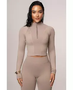 Женский рифленый топ Momentum JLUXLABEL, коричневый/бежевый