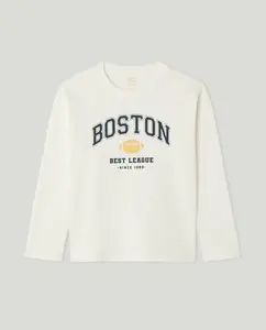 Детская футболка с длинным рукавом и базовым принтом Kids El Corte Inglés, белый