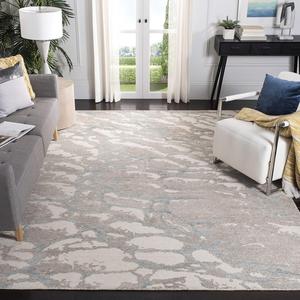 Ковер SAFAVIEH, 183 x 183 см, Restoration Vintage Collection - Light Brown & Ivory, ручной работы современный абстрактный из шерсти и вискозы, идеален для помещений с высокой проходимостью в гостиной, спальне (RVT112T)