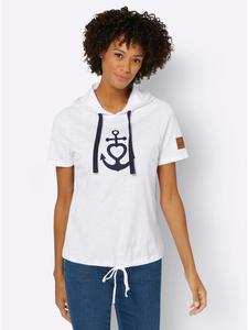 Рубашка с капюшоном белого и темно-синего цветов WITT WEIDEN