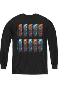 Футболка с длинным рукавом Superman Super Booths для детей Gildan, черный