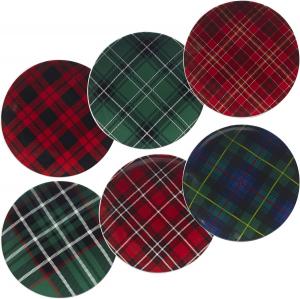 Christmas Plaid салатная/десертная тарелка 21 см, набор из 6 штук, ассорти дизайнов Certified International
