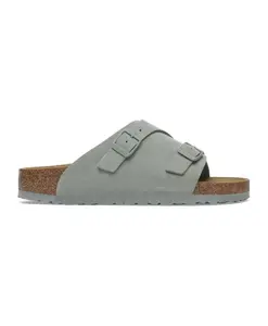 Зеленые замшевые сандалии с двойной пряжкой Birkenstock, зеленый