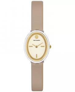 Женские часы The Oval, серый кожаный ремешок, 22 мм Tory Burch