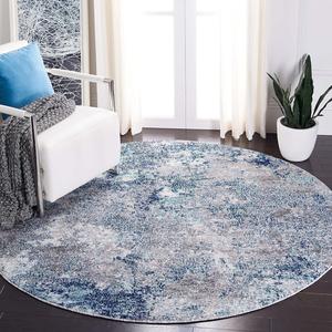 Ковер SAFAVIEH, 305 x 305 см, Aston Collection Navy/Grey ASN710N современный абстрактный для гостиной спальни без линьки