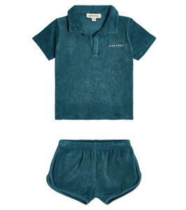Комплект из футболки и шорт Baby Kombu Caramel, Ocean Blue