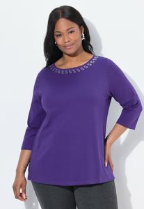 Топ Ulla Popken Long sleeved top, Dark/Purple