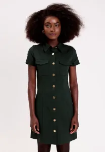 Платье-Рубашка gerades mit knöpfen Cache Cache, Vert Foncé