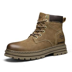 King Jinmai Короткие ботинки Мартин мужские, хаки, утепленные флисовой подкладкой, цвет Khaki-Thickened Fleece-Lined