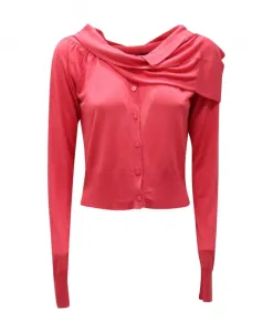 Кардиган из смесовой шелковой ткани Liu Jo, розовый