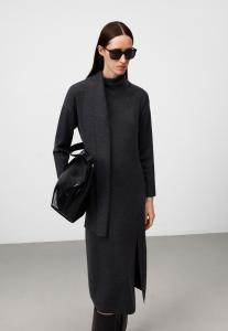 Платье ADOLFO DOMINGUEZ SCARF-COLLAR MIDI, Grey Melange/Grey