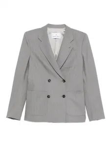 Двубортный пиджак в тонкую полоску Manuel Ritz, серый