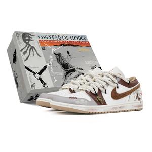 Air 1 устойчивые к истиранию низкие баскетбольные кроссовки в винтажном стиле мужские охра Jordan, серый/коричневый/белый