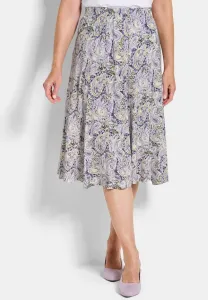 Юбка-Трапеция weit schwingender bahnen Goldner, Lilac/Green Patterned