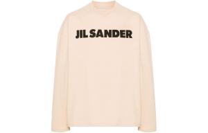 Футболка из хлопка с логотипом JIL SANDER, бежевый