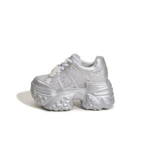 Дышащие легкие кроссовки, увеличивающие рост, низкие, массивные, женские, однотонные Milan love song, Silver