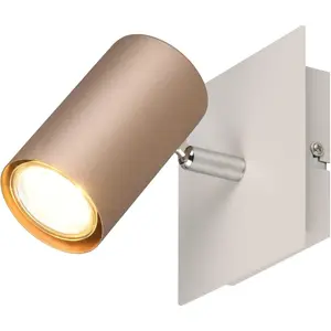 TRIO Освещение Потолочный светильник MARLEY, GU10 Потолочный спот, 1-пламенный, без 1x GU10 макс. 25Вт, настенный спот GU10 1 шт. теплый белый - холодный белый, гибко регулируемый спот для стены или потолка, цвет кофе + теплый серый Trio Leuchten, Coffee