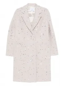 Пальто, украшенное пайетками Manuel Ritz, нейтральный