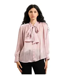 Розовая рубашка с бантом Iblues, розовый
