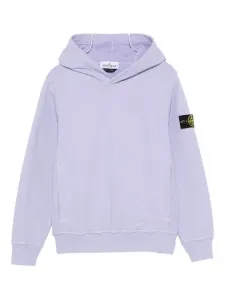 Худи с логотипом Stone Island Junior, фиолетовый