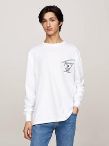 Лонгслив Tommy Jeans Regular Fit, белый