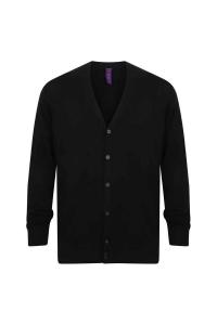 Кардиган из хлопка и акрила с V-образным вырезом Henbury, серый