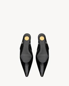 Балетки-слингбэки ANNE-MARIE из гладкой кожи Saint Laurent, черный