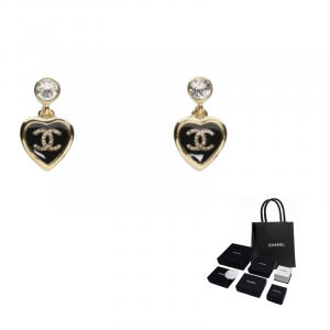 Chanel Серьги-гвоздики, унисекс, черные