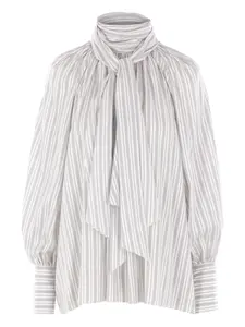 Блузка с шарф-воротником и рукавами "фонарик" phaeonia, белый