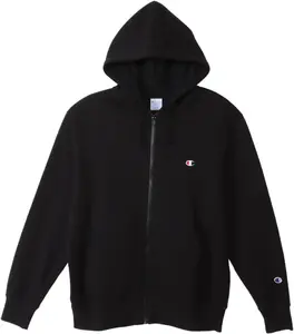 Мужская толстовка Champion C3-W104Z на молнии, с длинными рукавами, флисовой подкладкой, логотипом One Point, с капюшоном на молнии, базовая модель, черный