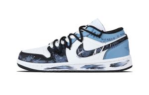 Jordan Баскетбольные кроссовки Air 1 Present Trend Vintage, унисекс, синие