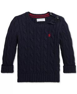 Свитер из хлопка для младенцев с косами Polo Ralph Lauren